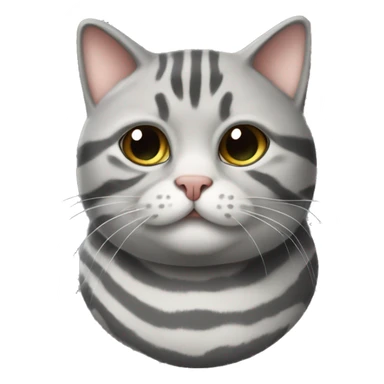 chubby gray striped cat with snub nose  sticker
