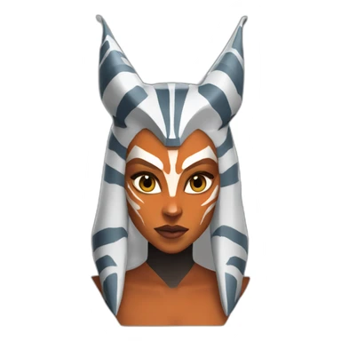 Sexy Ahsoka Tano (portrait, front facing, Apple iOS 17 style) horns sticker