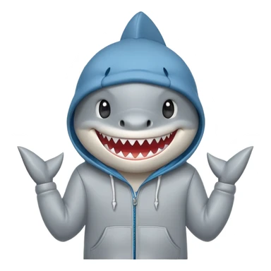 Shark with a hoodie  sticker