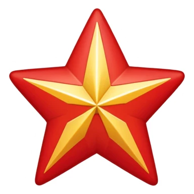 a twelve point star with slightly rounded borders, red sticker