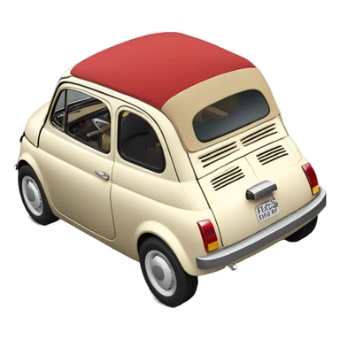 Fiat 500 red top beige body sticker