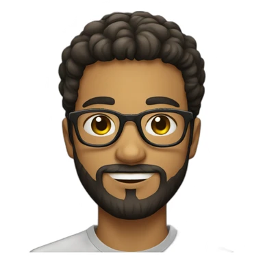 young brazilian man with beard and glasses sticker