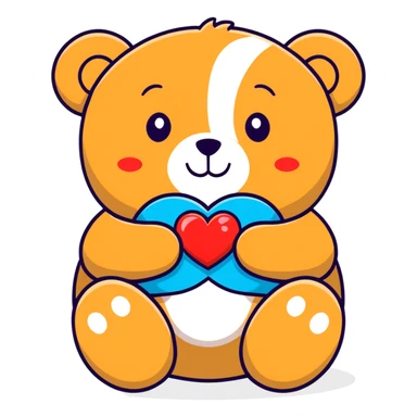 Teddy bear saying I love you sticker