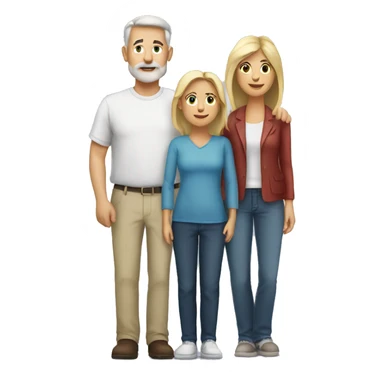 a loving white and blonde mother and father parent couple standing with the father's arm around the mother sticker