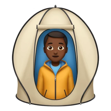 Tall Oval Narrow Pop up one person tent black sticker