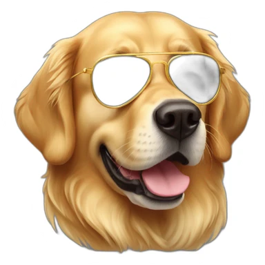 Golden-retriver-with-sunglasses sticker