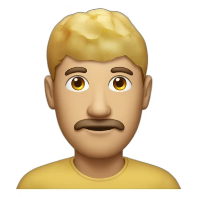 Man with potato on the head sticker