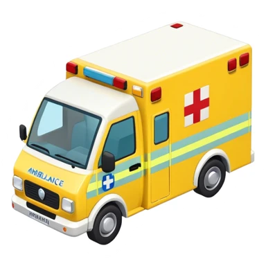 isometric British yellow ambulance  sticker