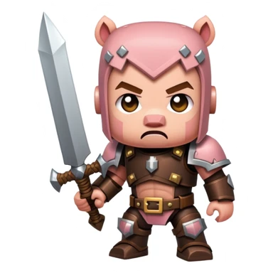 angry Minecraft baby Piglin in leather armor sticker
