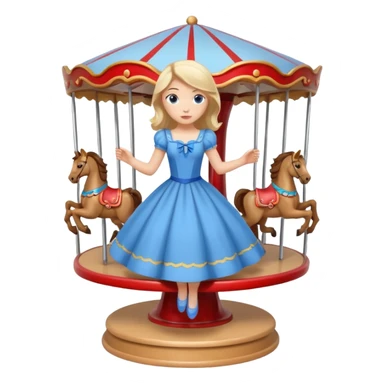 girl spinning inside of a cup carousel sticker