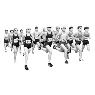 start line at race with banner saying start no people sticker