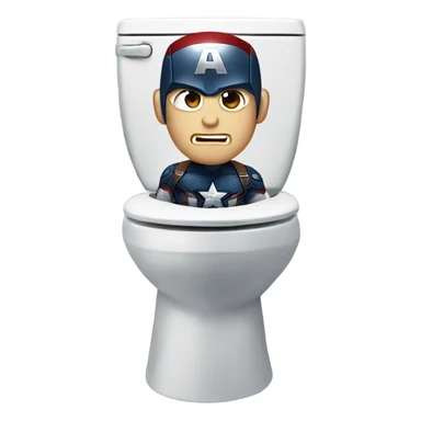 Captain America in a toilet sticker