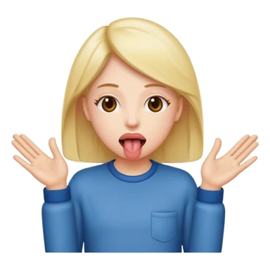 tounge out hands to side sticker