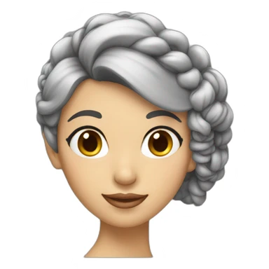 femme cheveux gris chignon sticker