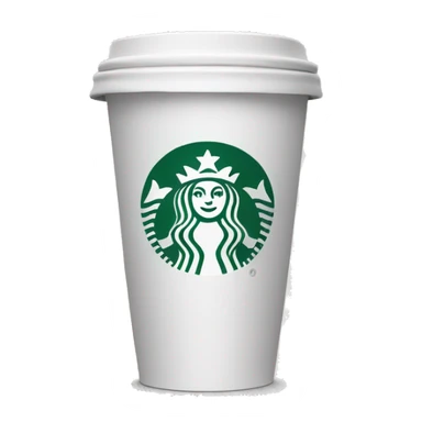 Starbucks cup white with lid sticker