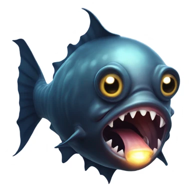Anglerfish with glowing lure, sharp teeth, and big eyes. sticker
