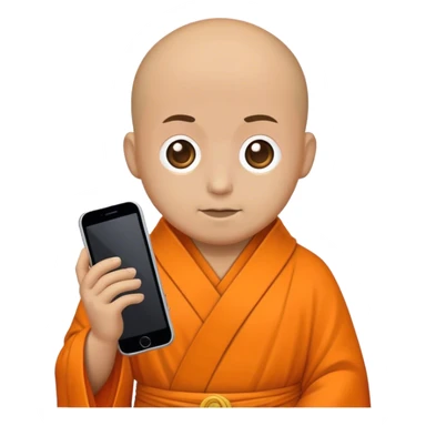 a mobile Phone in a monk orange robe sticker