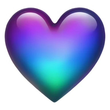 Dark rainbow glass heart sticker