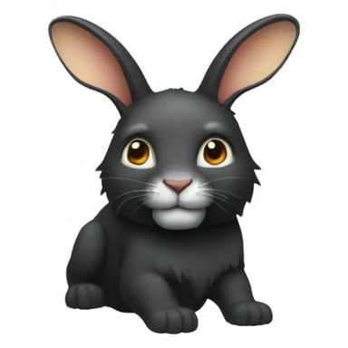 Lapin tête de lion noir sticker