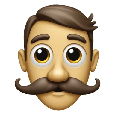 Pinocchio puppet with a long nose and mustache sticker