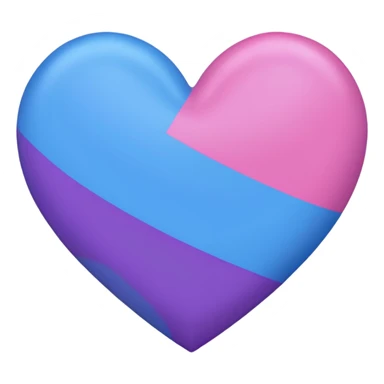 Pink purple blue heart bi flag sticker