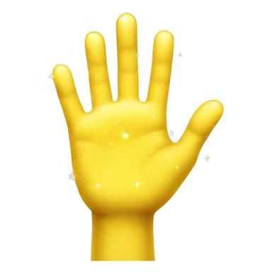 yellow hand with yellow sparkles sticker