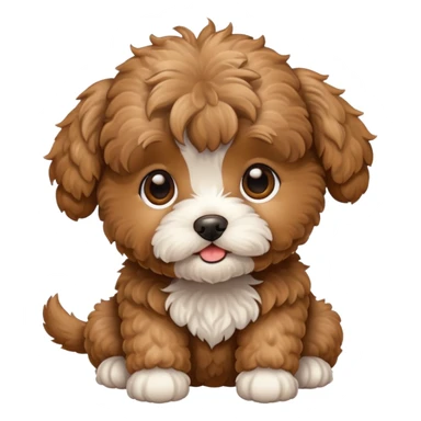 maltipoo brown puppy  sticker