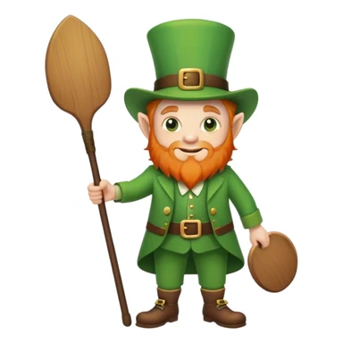Leprechaun with paddle sticker