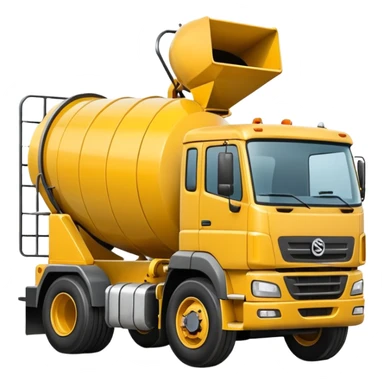 yellow concrete mixer truck sticker