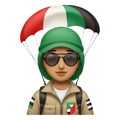 a palestinian flag paraglider, respect scrupulously the correct shapes and colours of the palestinian flag, try again sticker