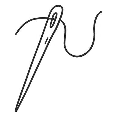 sewing needle with a hole sticker