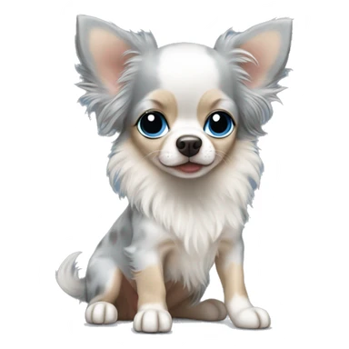 chihuahua longhair Merle baby blue eyes sticker
