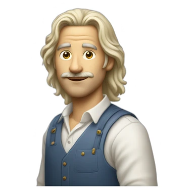 Man painter with a mid long withe hair without moustach and with a pen in his hand sticker