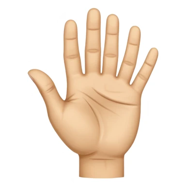 a human right hand emoji giving the "Scram" (Get out of here!) sign with palm facing the viewer, fingers clenched touching the palm, and the thumb extended out to the right side. This emoji can also be used to signify thumbing a ride (hitchhiking). sticker