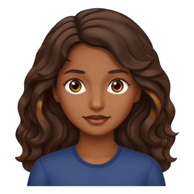 mujer trigueña oscura ,  pelo ondulado,  pelo largo  color marron oscuro, ojos marrones oscuro sticker