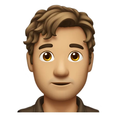 Homme aux cheveux brun avec une calvicie sticker