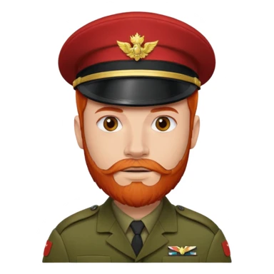 male soldier red hair style and bead sticker
