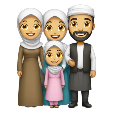 Happy Muslims family sticker