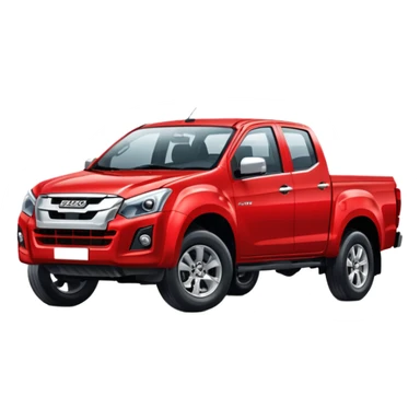 red isuzu d-max pickup truck driving  sticker