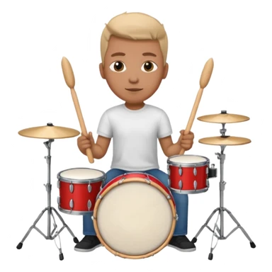 drummer at drum kit sticker
