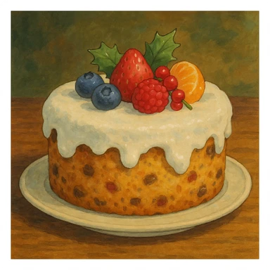 frosted fruit cake sticker