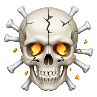 Skull head blow up sticker