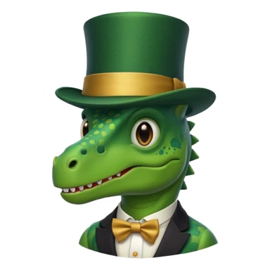 Dinosaur wearing top hat sticker