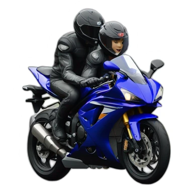 three people driving yamaha r6 sticker