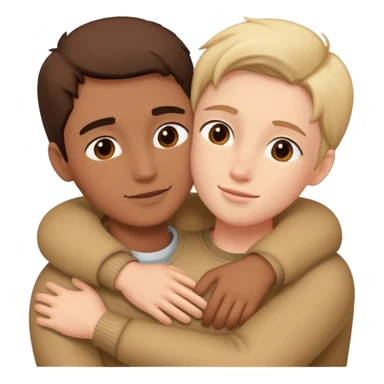 Two people embracing in a warm hug sticker