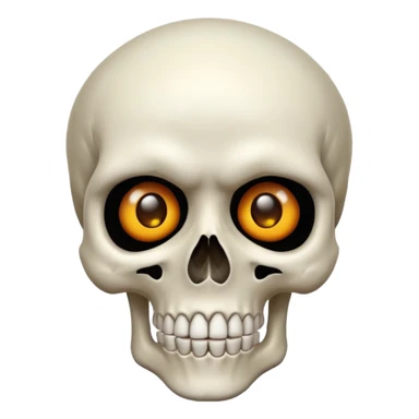 a skull face looking very suprized and mewing that looks very realistic sticker