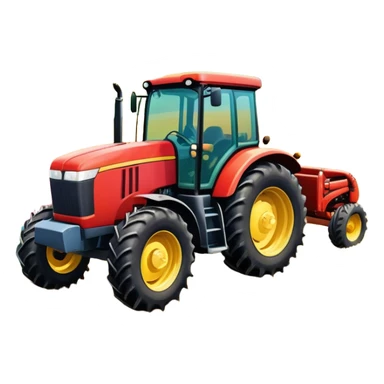 An icon showing close-up tractor in a colorful rural landscape, inspired by Farming Simulator 23. The design features vibrant fields, barns, and crops under a bright sky, with tractors working the land. The peaceful and immersive farming environment is highlighted with a transparent background sticker