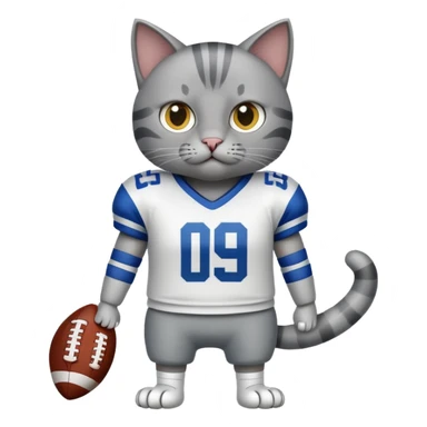 gray cat-fotballer sticker