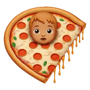 Baby made of pizza sticker