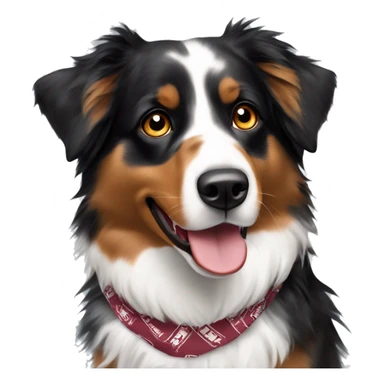 Australian Shepherd with virginia tech bandana sticker